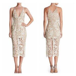 Dress The Population NWT Romantic White Lace Sheath Dress Size Small NEW S
